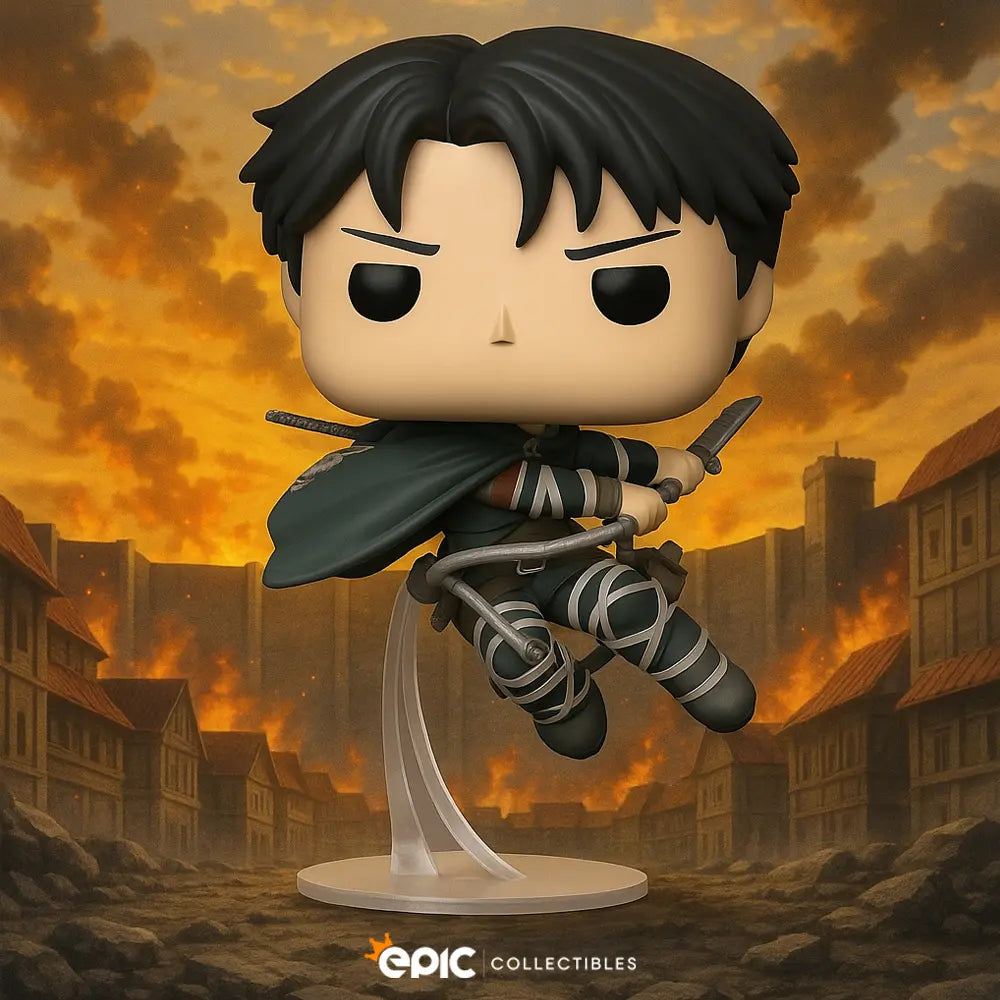 Funko POP Anime: Attack on Titan - Captain Levi Ackerman Vinyl Figure with Epic Collectibles Premium Box Protector Included
