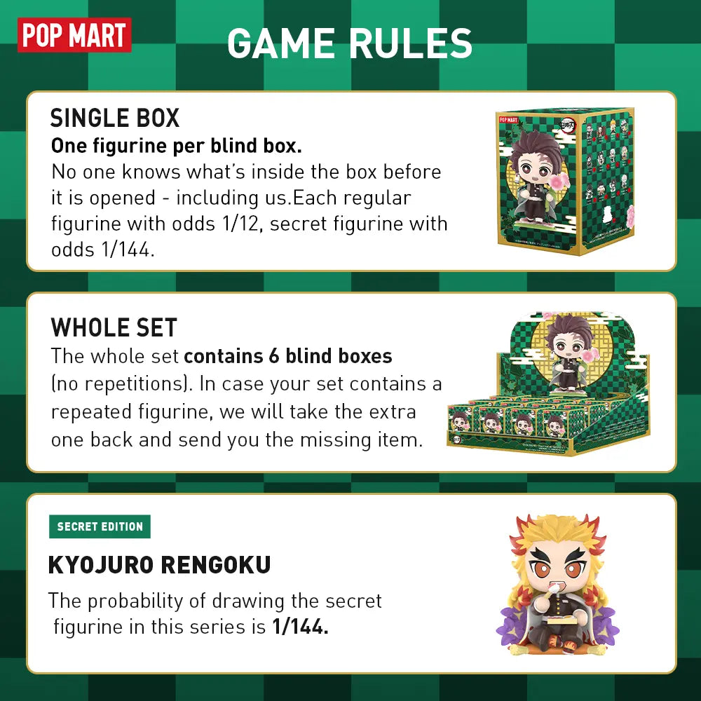 POP MART Kimetsu No Yaiba Birth Flower Series Figures, Blind Box, Mystery Box