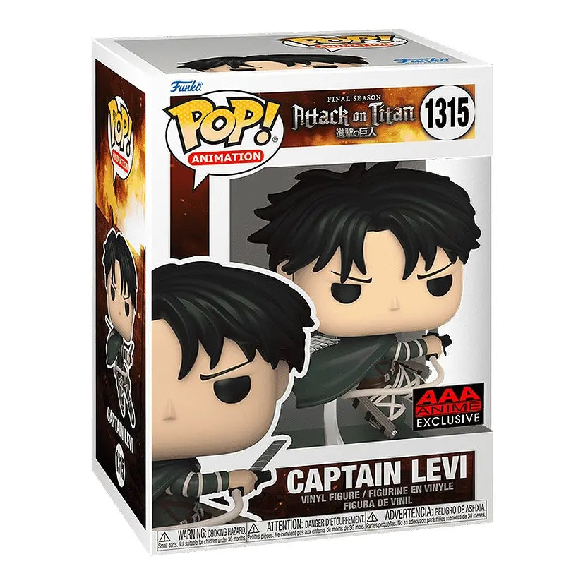 Funko POP Anime: Attack on Titan - Captain Levi Ackerman Vinyl Figure with Epic Collectibles Premium Box Protector Included