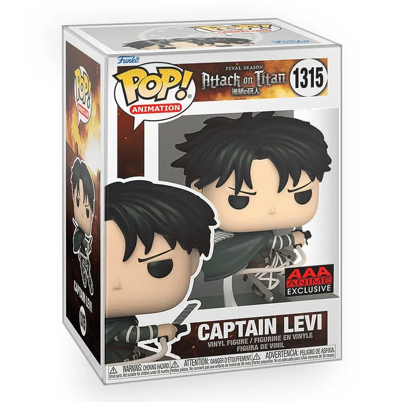 Funko POP Anime: Attack on Titan - Captain Levi Ackerman Vinyl Figure with Epic Collectibles Premium Box Protector Included